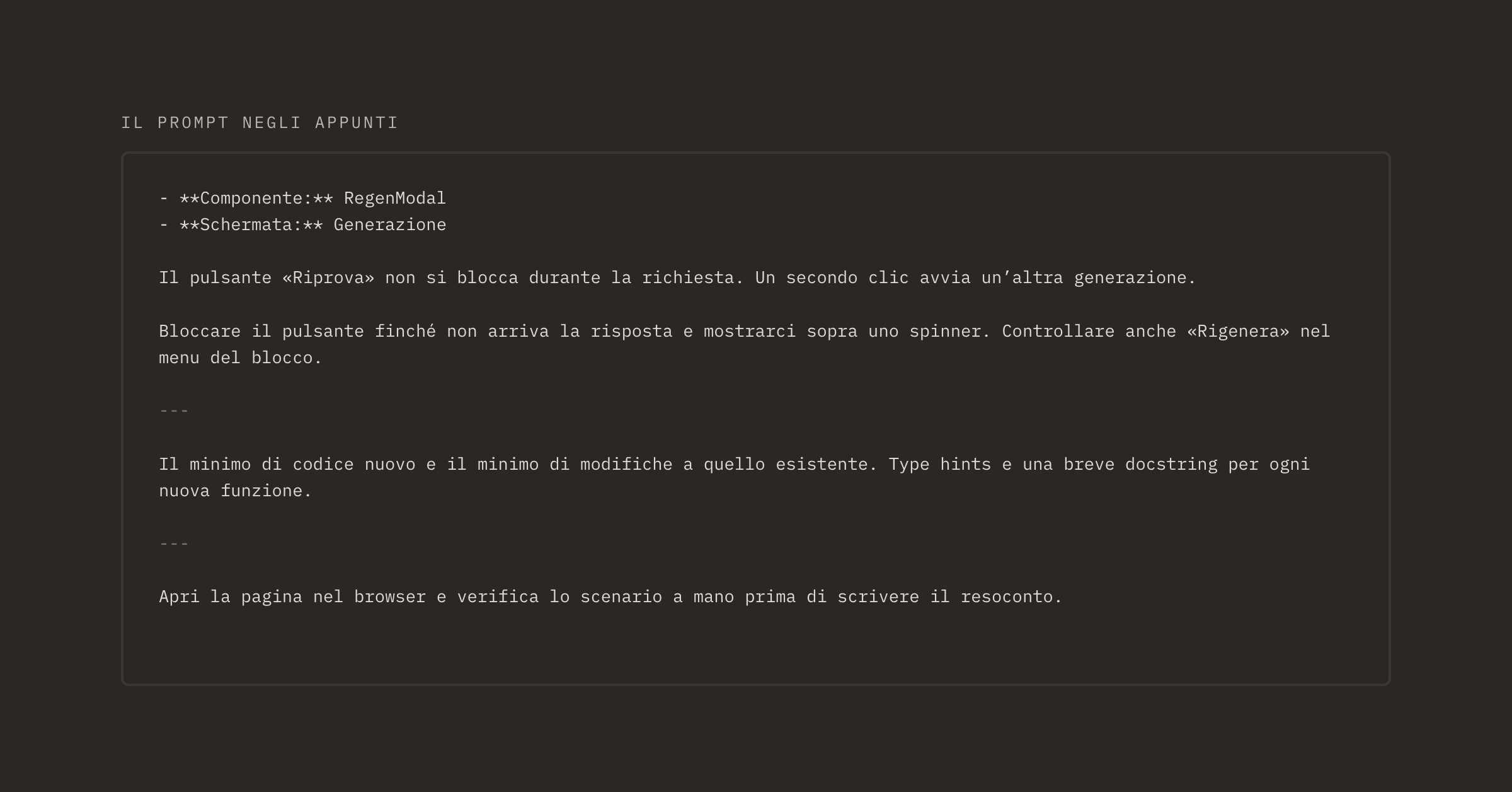 Prompt: campi, attività, frammenti