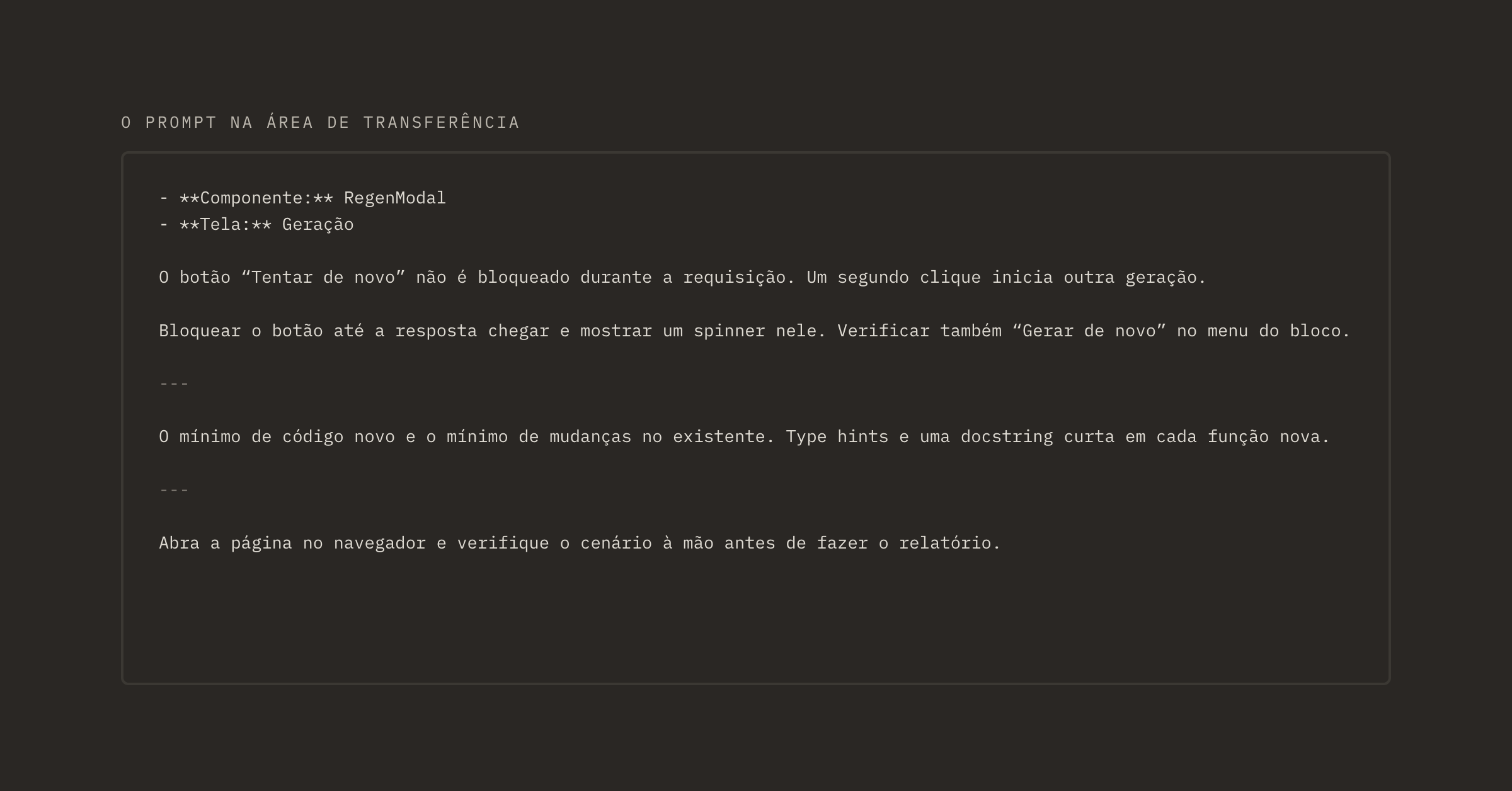 Prompt: campos, tarefa, trechos